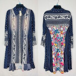 Aratta Silent Journey Patagonia Shirt Dress Floral Boho Button Up blouse top XS